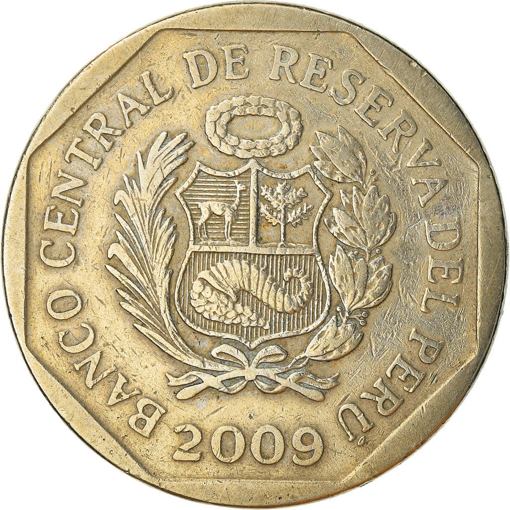 Peru 1 Nuevo Sol 1st type | Wreath Coin | KM308.4 | 2001 - 2011