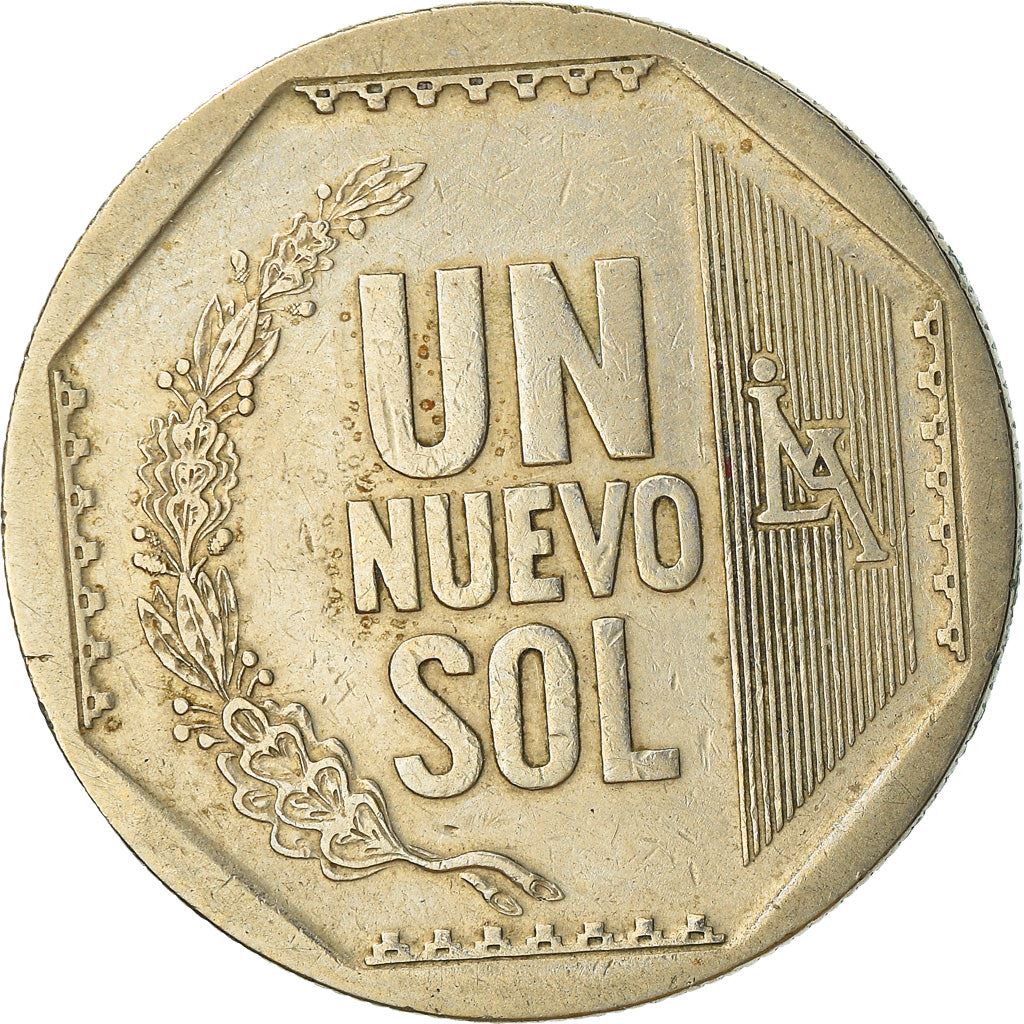 Peru 1 Nuevo Sol 1st type | Wreath Coin | KM308.4 | 2001 - 2011
