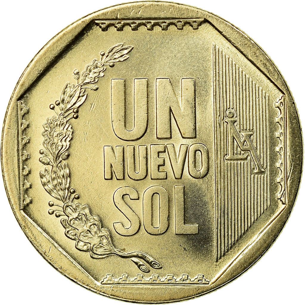 Peru 1 Nuevo Sol 1st type | Wreath Coin | KM308.4 | 2001 - 2011