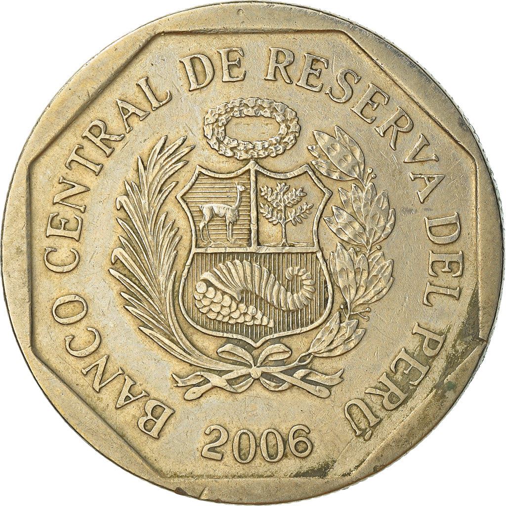 Peru 1 Nuevo Sol 1st type | Wreath Coin | KM308.4 | 2001 - 2011