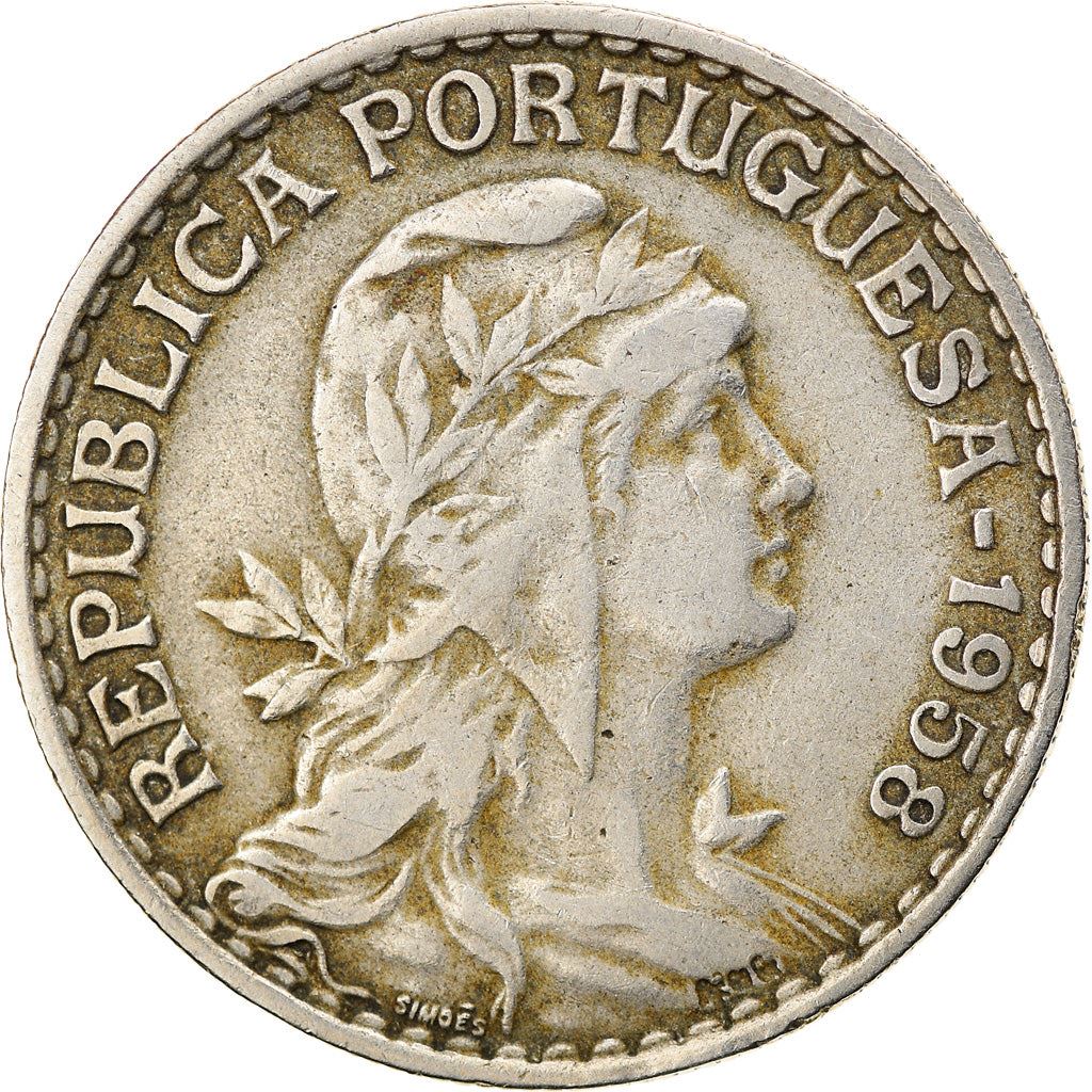 Portugal 1 Escudo Münze | Republik Kopf | KM578 | 1927 - 1968