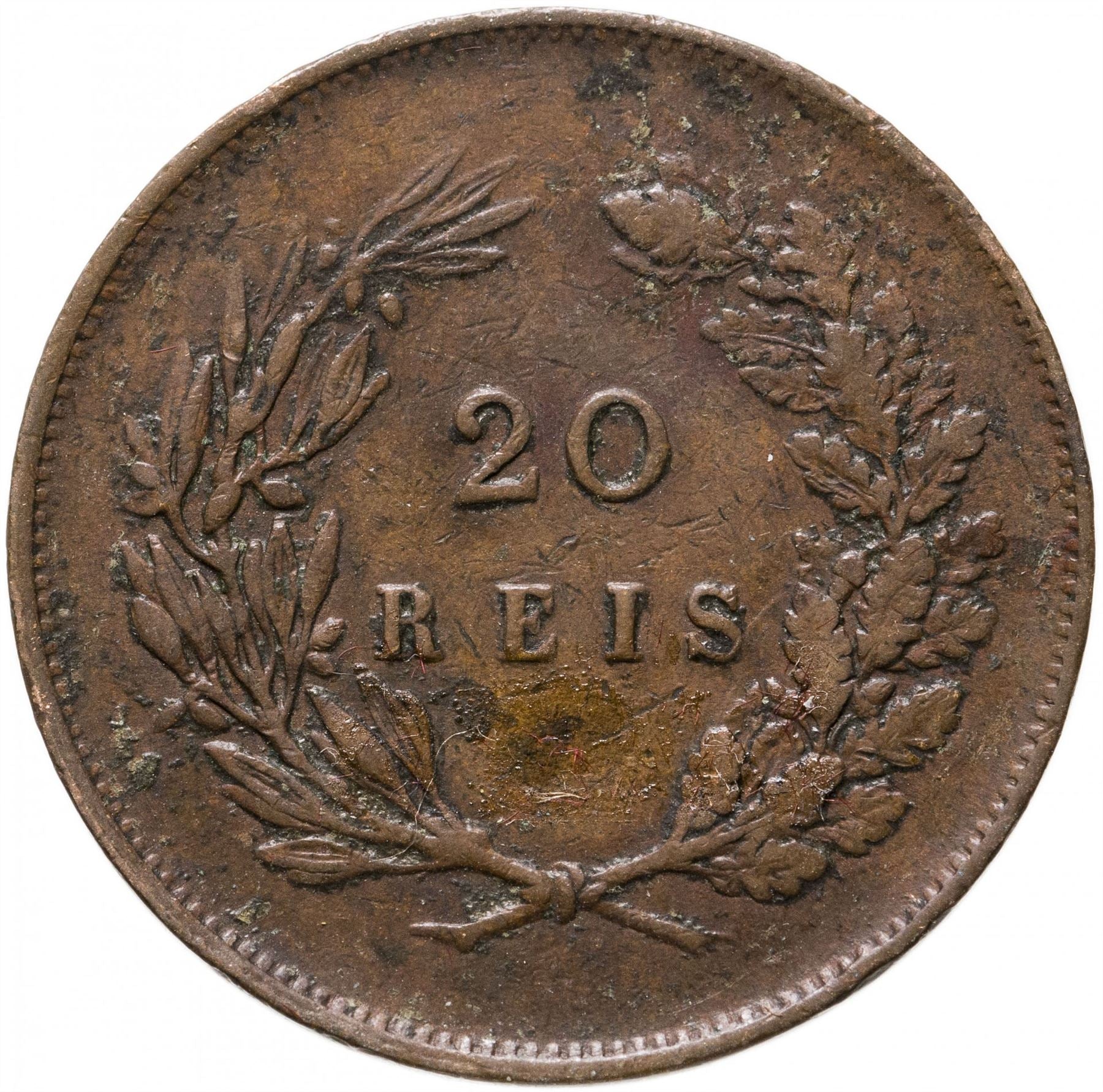 Pièce de 20 Reis du Portugal | Roi Carlos I | KM533 | 1891 - 1892
