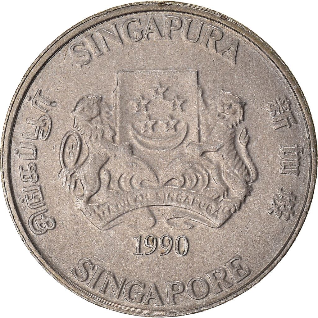Singapore | 20 Cents Mønt | Powder-puff plante | Km:52 | 1985 - 1991