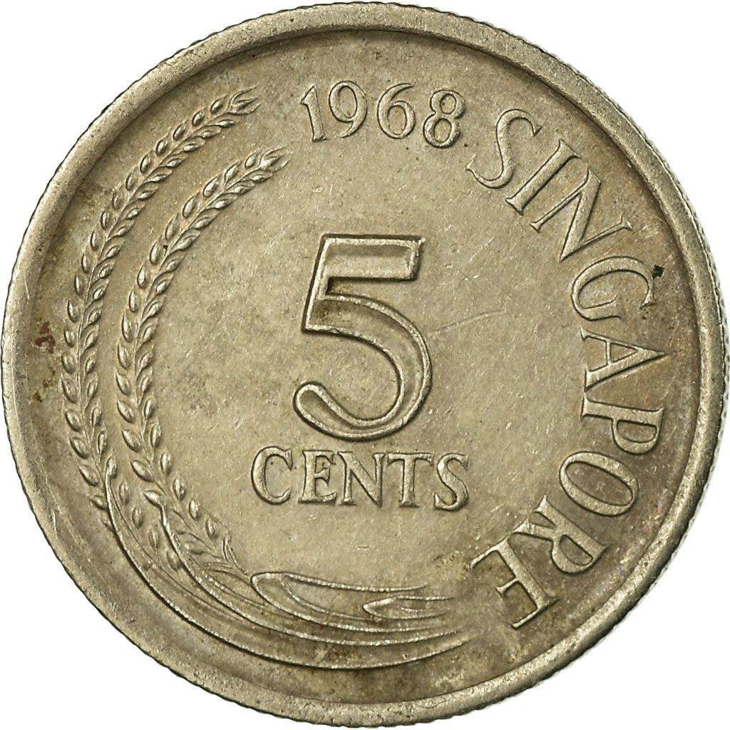 Singapore 5 Cents Coin | non-magnetic | KM2 | 1967 - 1985 Copper-nickel