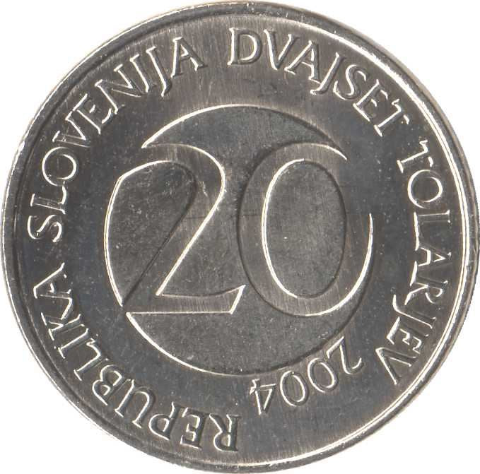 Slovenië | 20 Tolarjev Munt | Ooievaar | KM51 | 2003 - 2006