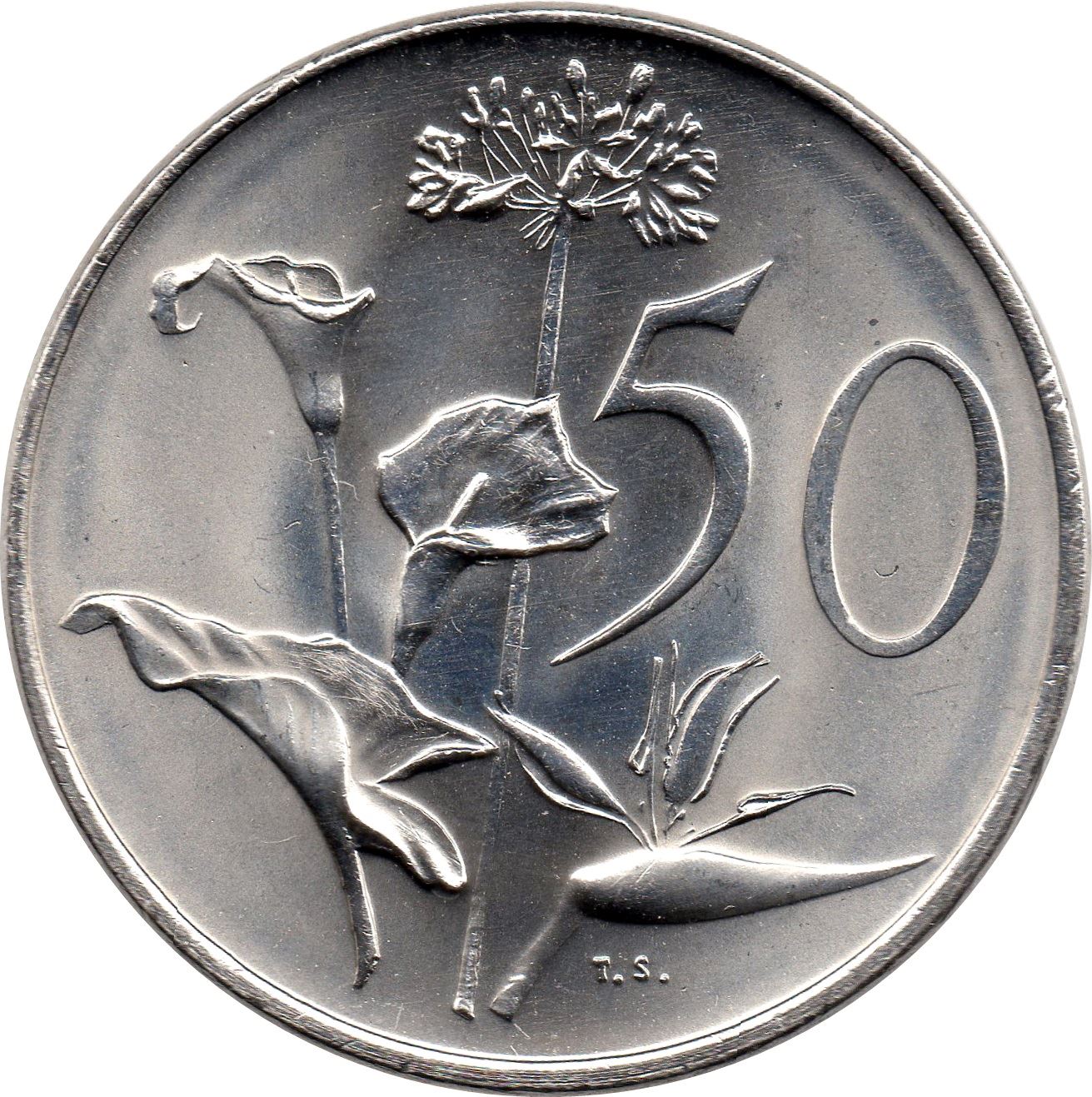 Sør-Afrika 50 Cent Mynt | Balthazar J. Vorster | KM114 | 1982