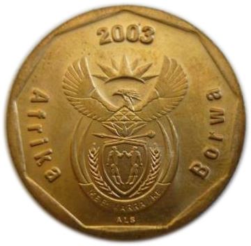 Sydafrika 50 Cents Mønt | Cricket; Sepedi/Sesotho Legende - Afrika Borwa | KM276 | 2003