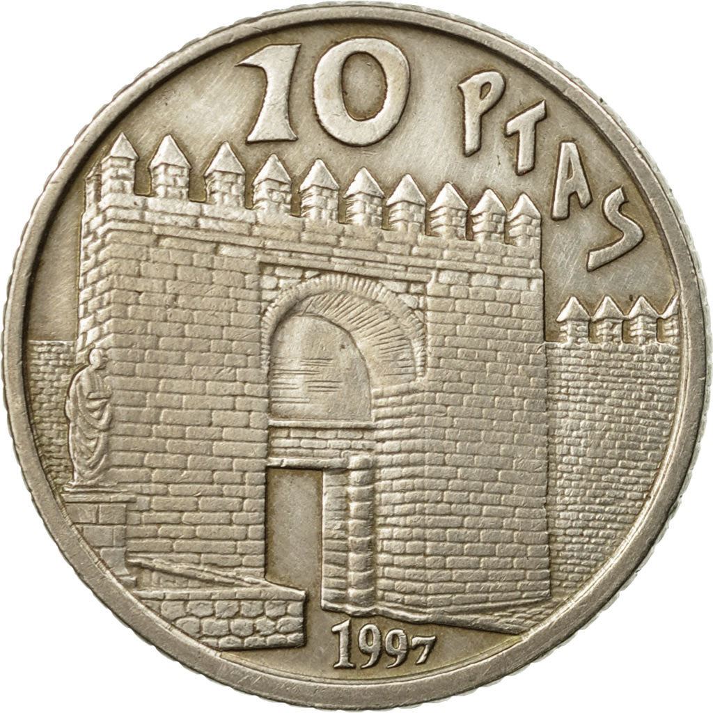 Ispanija | 10 pesetų moneta | Filosofas Lucijus Annejus Seneka | Kordobos vartai | Km:982 | 1997