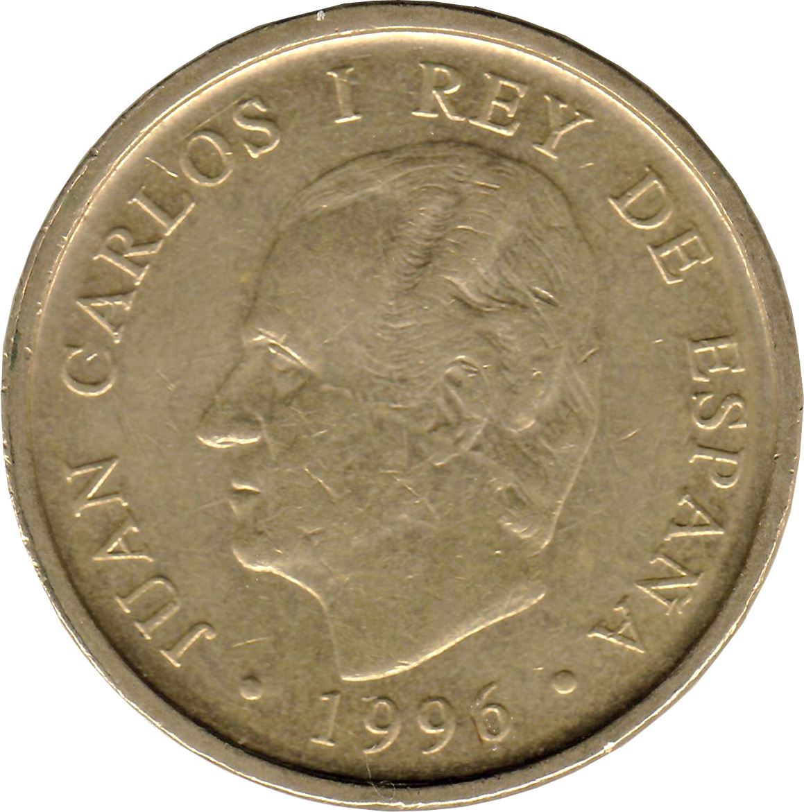 Ispanija 100 pesetų – Juan Carlos I Nacionalinės bibliotekos moneta KM964 1996