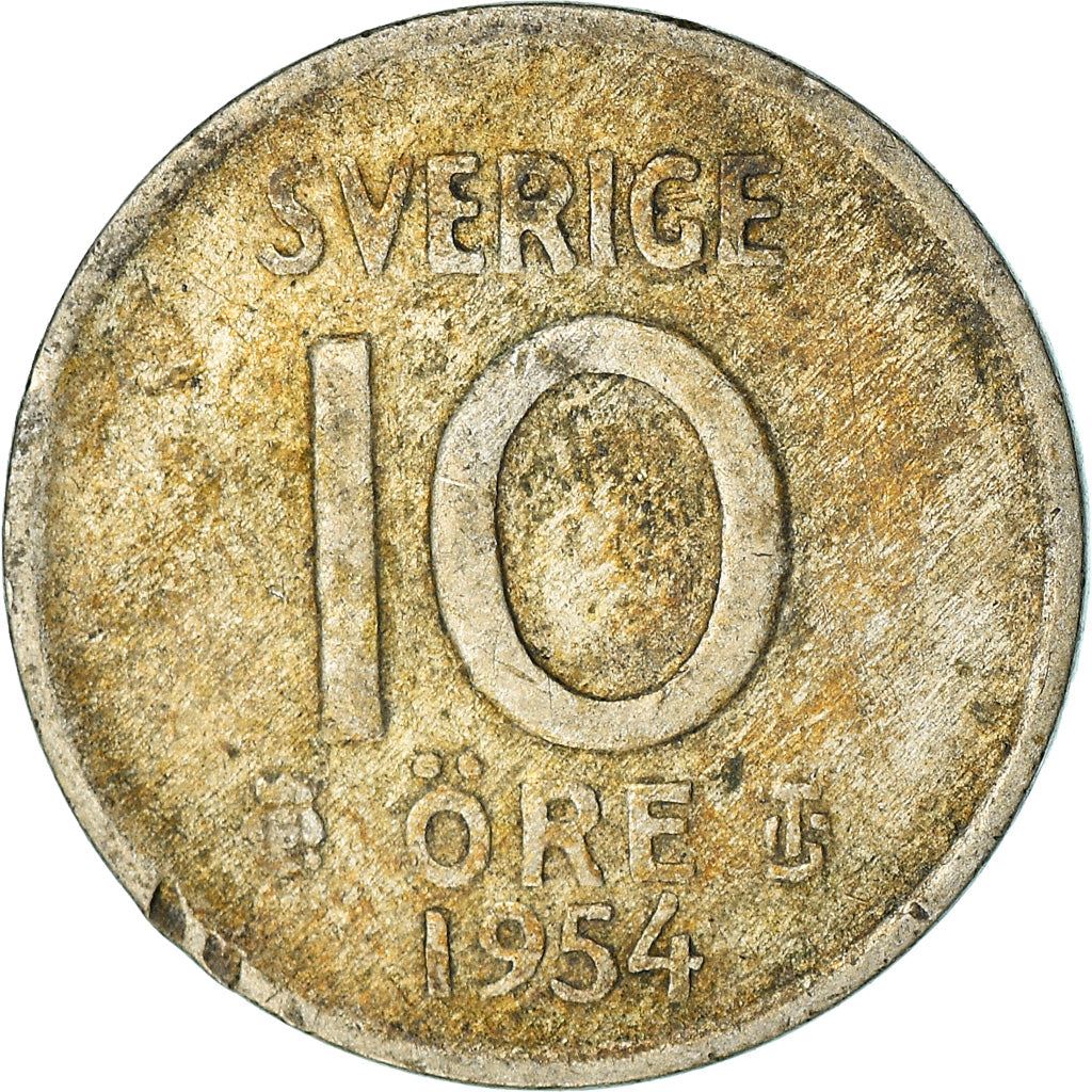 Swedish Coin 10 Ore Coin | King Gustaf VI Adolf | Crown | Sweden | 1952 - 1962