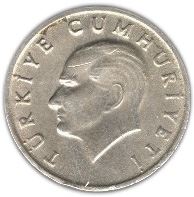 Turkey | Turkish | 20 Lira Coin | President Mustafa Kemal Ataturk | Moon Star | KM965 | 1984