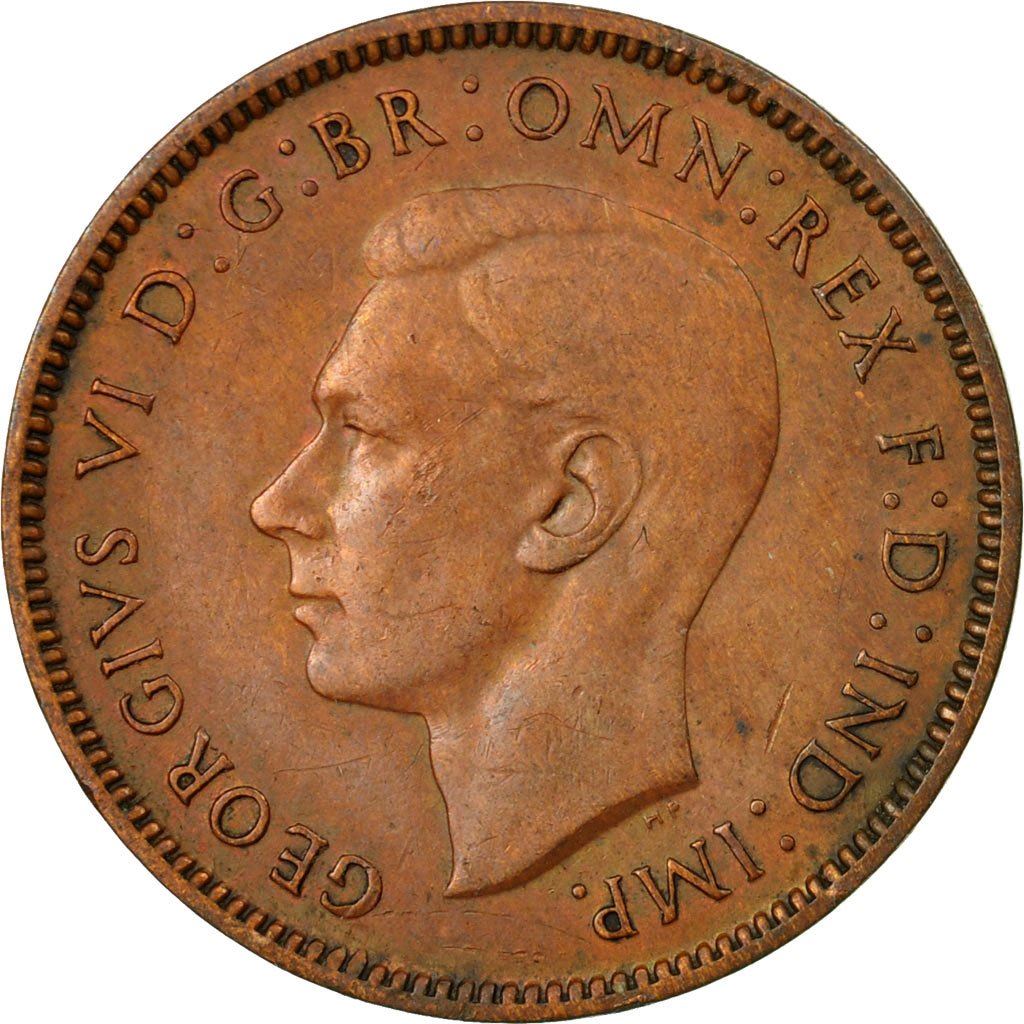 Storbritannia | 1 Farthing mynt | Eurasisk gjerdesmett | KM:843 | 1937 - 1948