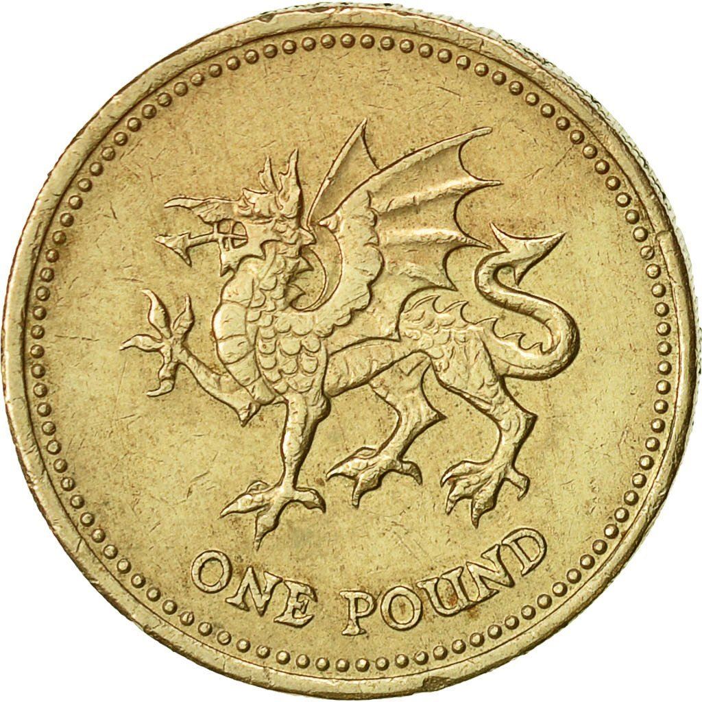 United Kingdom | 1 Pound Coin | Welsh Dragon | KM:969 | 1995