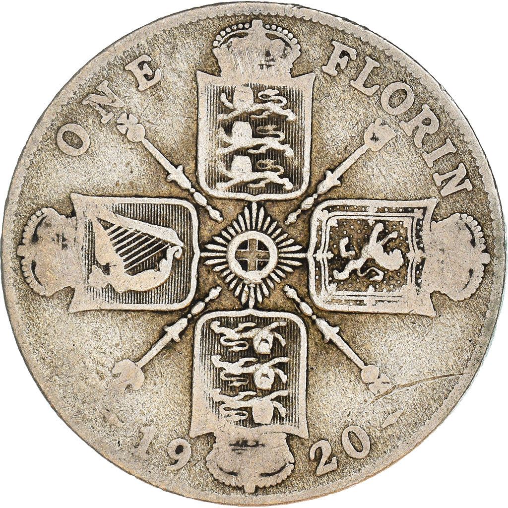 United Kingdom | 1 Florin Coin | George V | KM:817a | 1920 - 1926