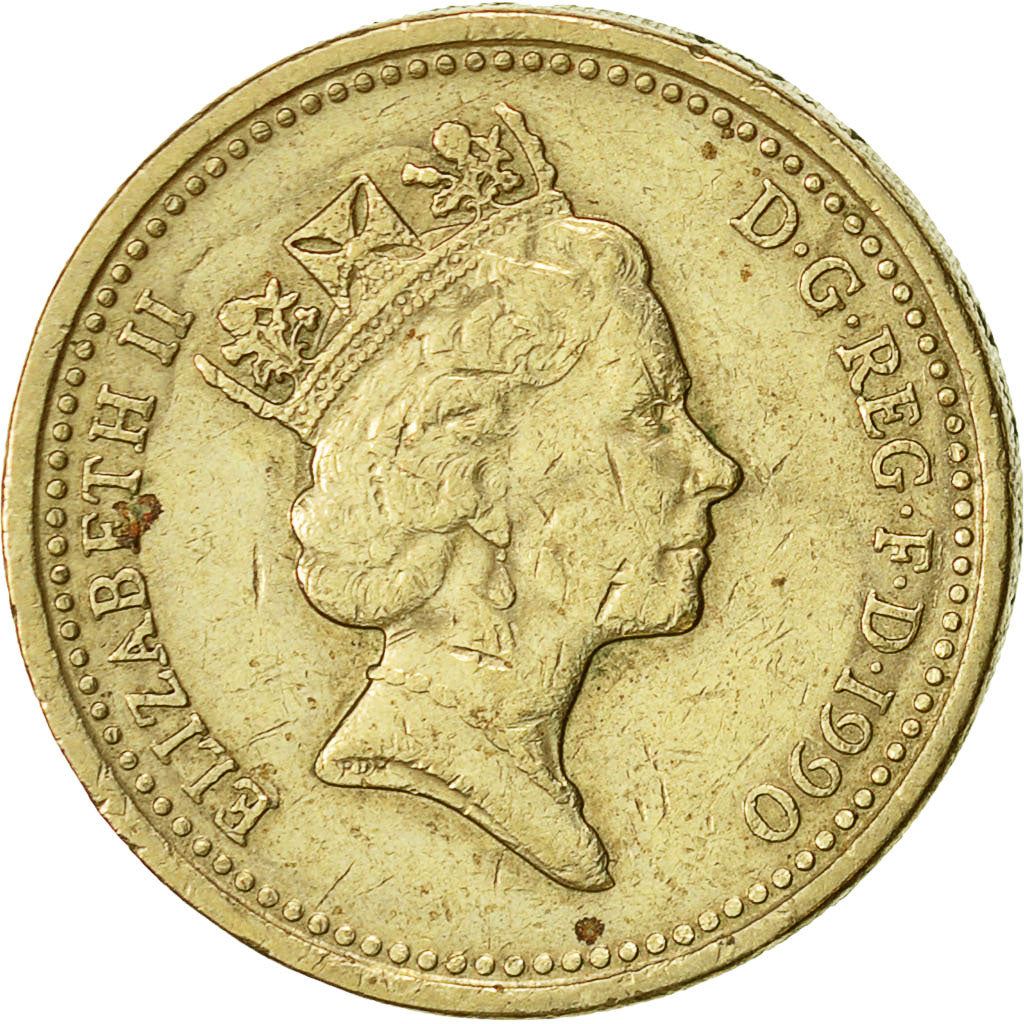United Kingdom | 1 Pound Coin | Welsh Leek | KM:941 | 1985 - 1990