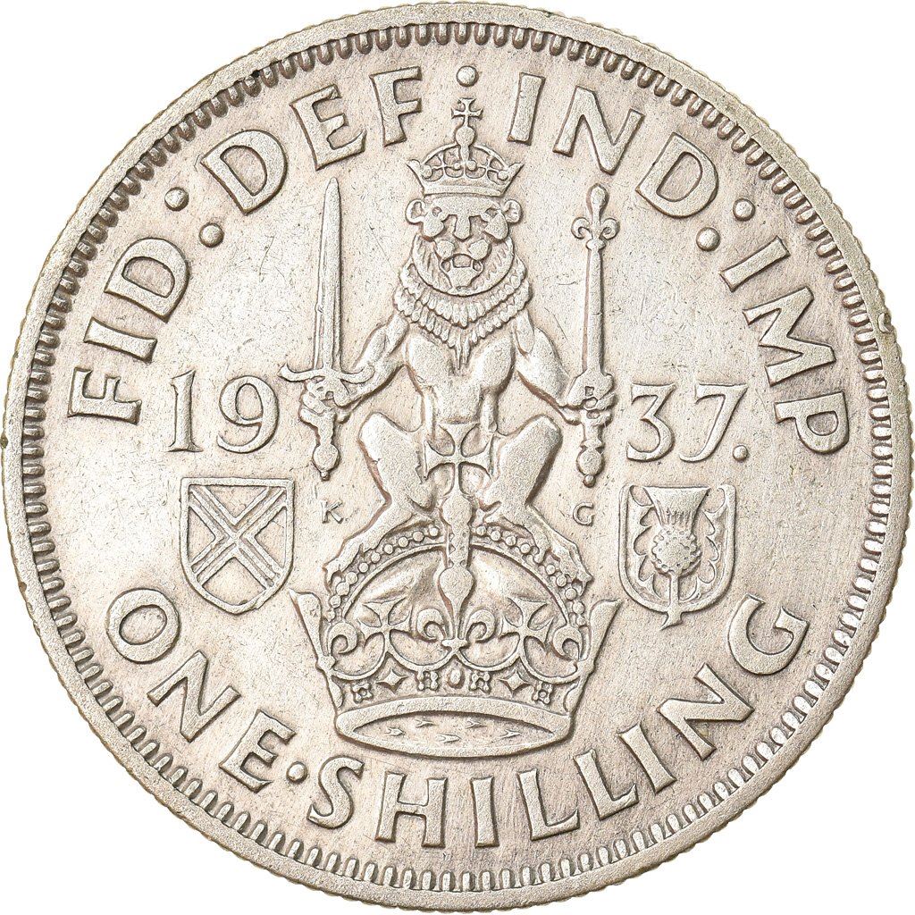 United Kingdom | 1 Shilling Coin | George VI | KM:854 | 1937 - 1946