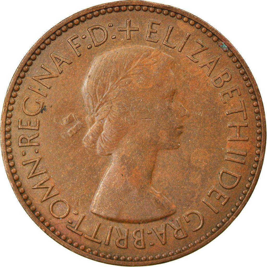 United Kingdom | 1/2 Penny Coin | Elizabeth II | KM:882 | 1953