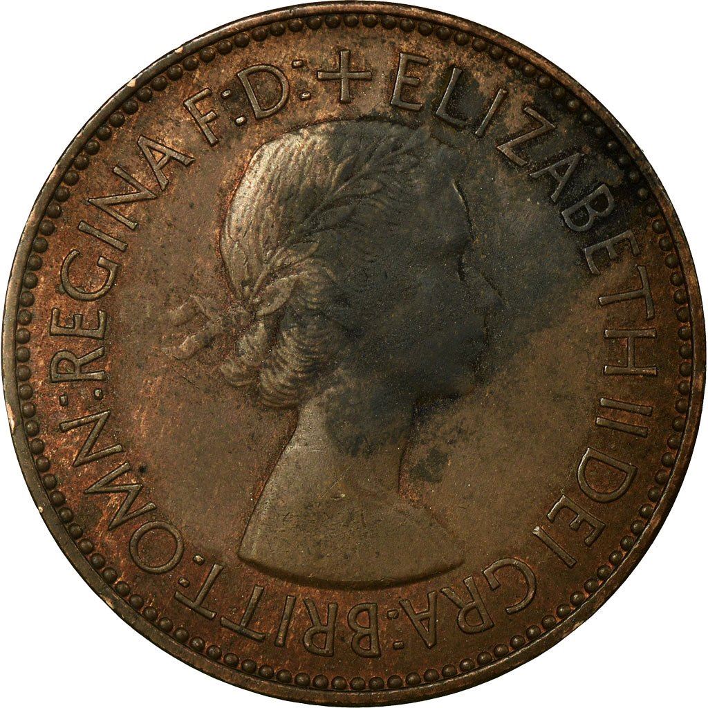 United Kingdom | 1/2 Penny Coin | Elizabeth II | KM:882 | 1953