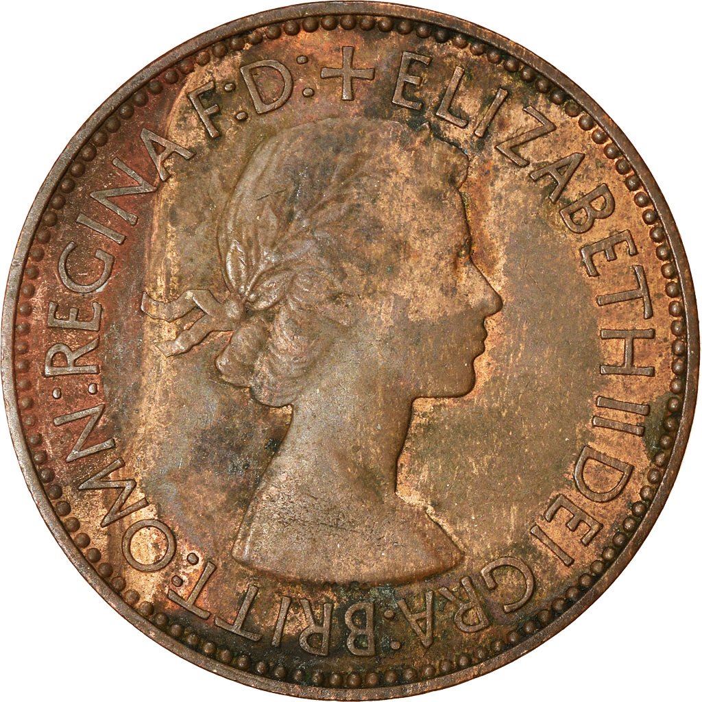 United Kingdom | 1/2 Penny Coin | Elizabeth II | KM:882 | 1953