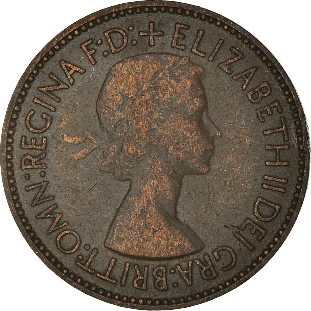 United Kingdom | 1/2 Penny Coin | Elizabeth II | KM:882 | 1953