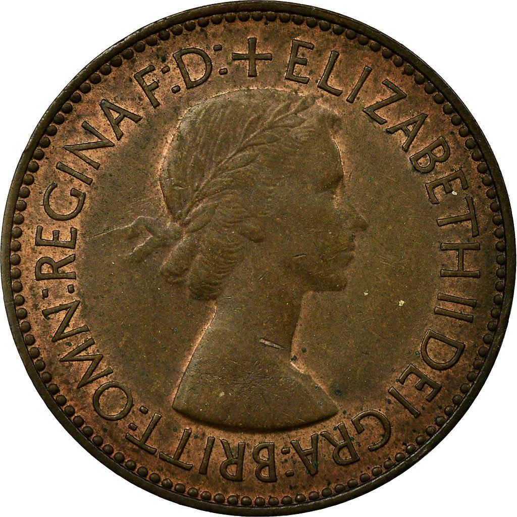 United Kingdom | 1/2 Penny Coin | Elizabeth II | KM:882 | 1953