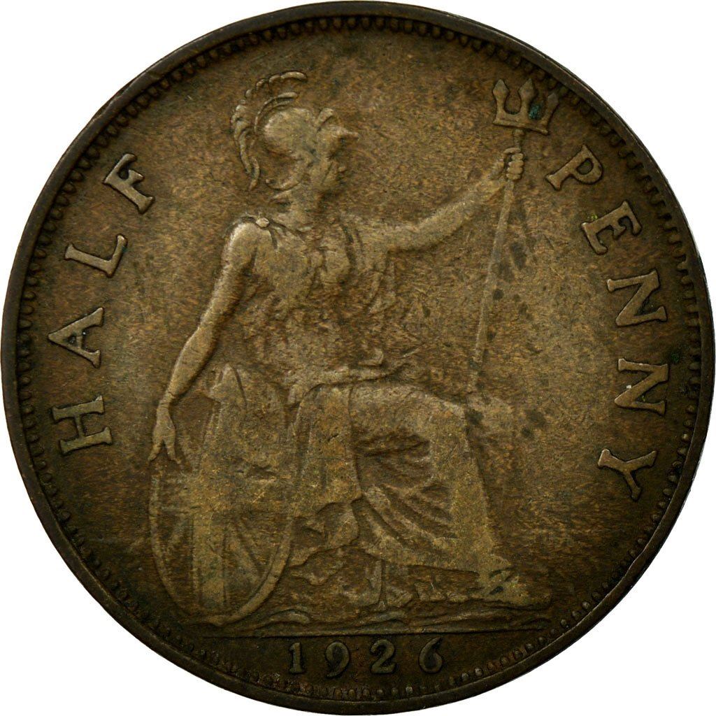 United Kingdom | 1/2 Penny Coin | George V | KM:824 | 1925 - 1927