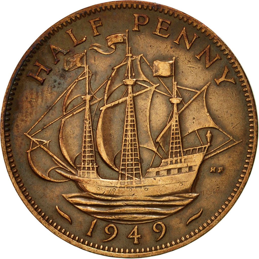 United Kingdom | 1/2 Penny Coin | George VI | KM:868 | 1949 - 1952