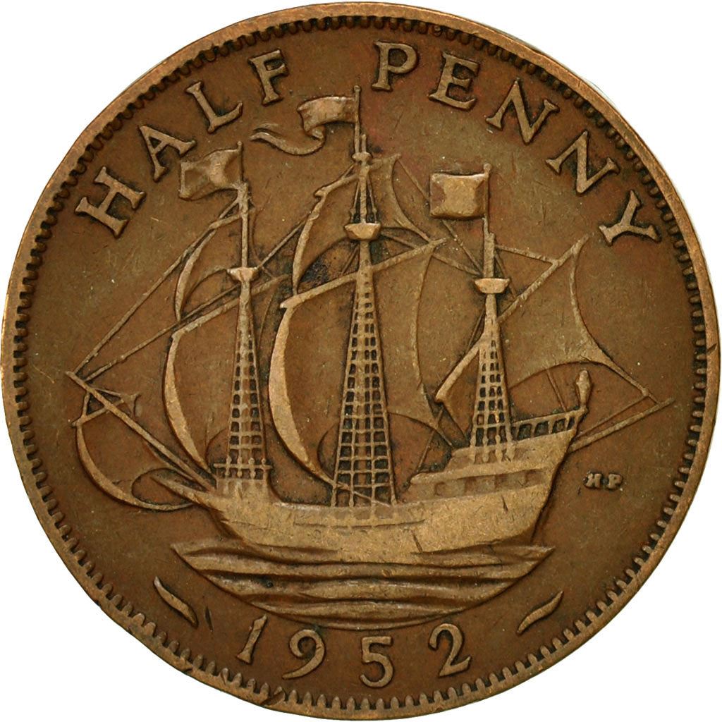 United Kingdom | 1/2 Penny Coin | George VI | KM:868 | 1949 - 1952