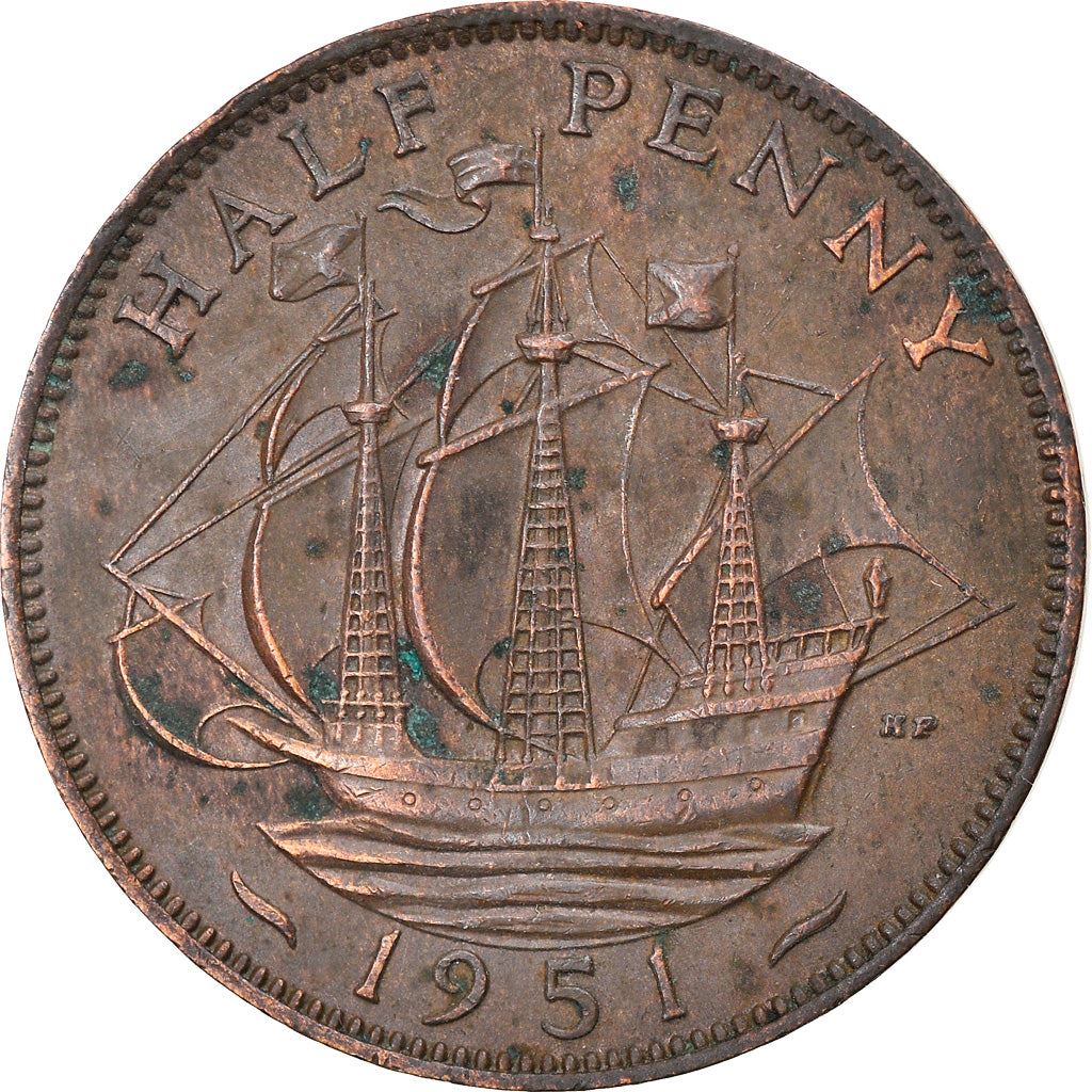 United Kingdom | 1/2 Penny Coin | George VI | KM:868 | 1949 - 1952
