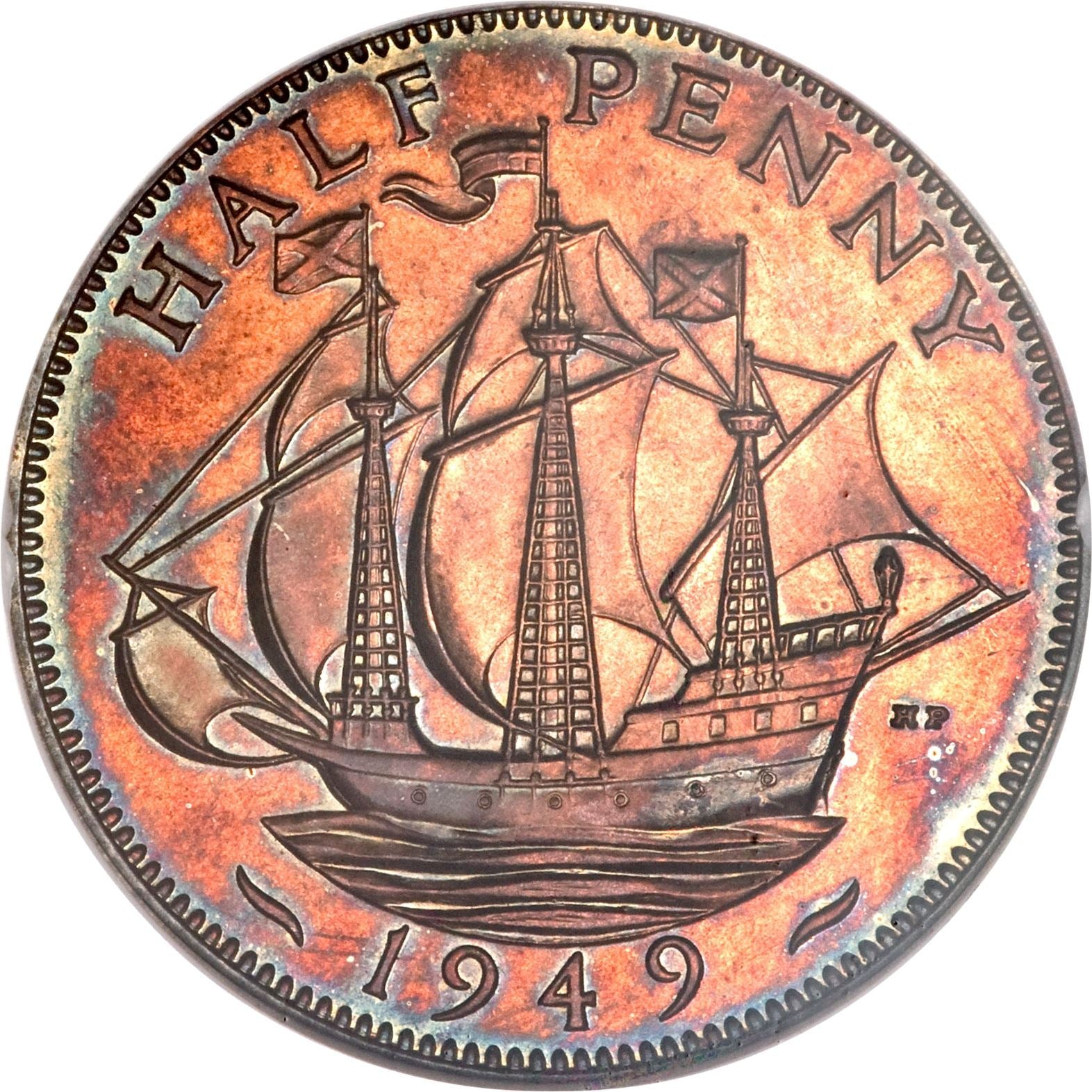 United Kingdom | 1/2 Penny Coin | George VI | KM:868 | 1949 - 1952