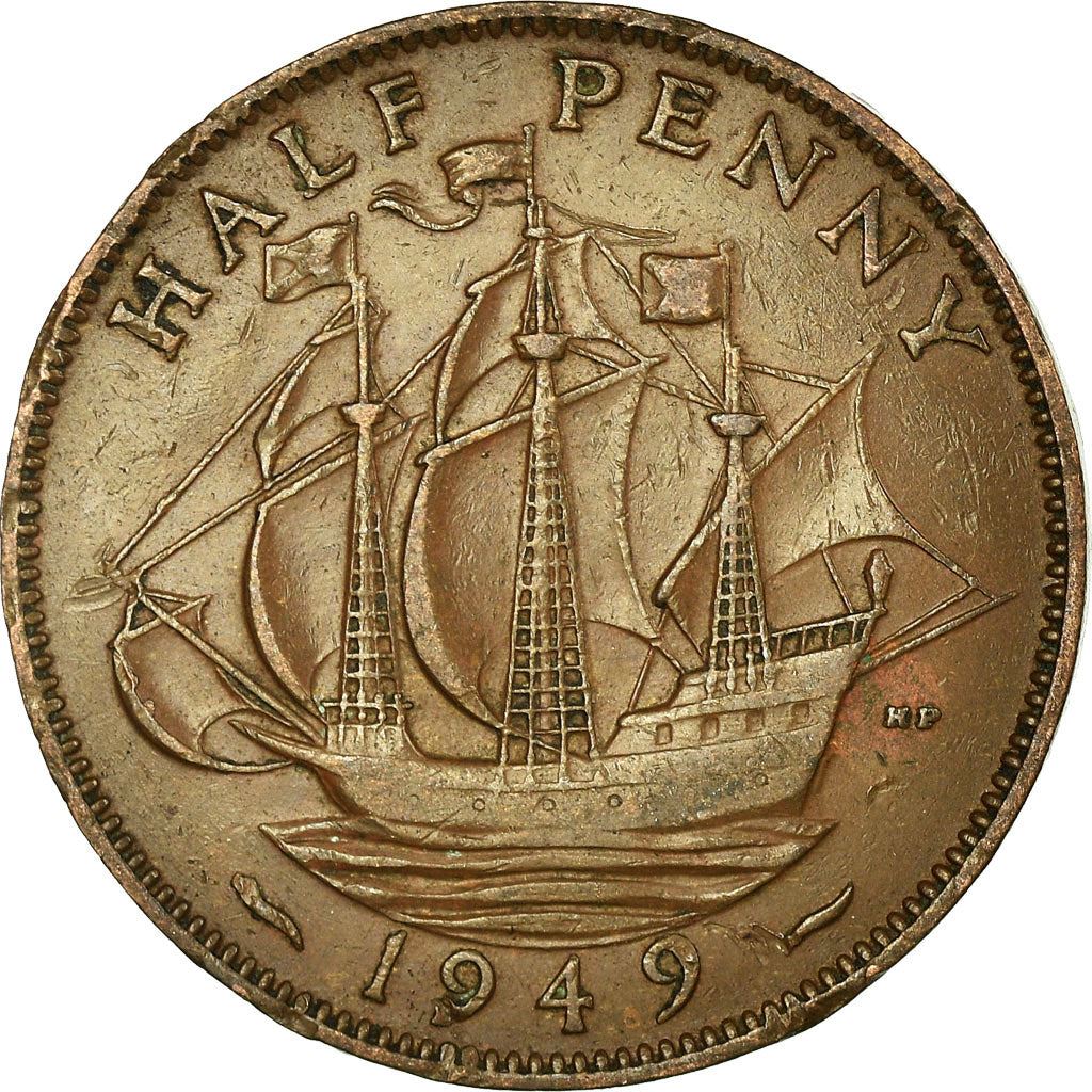 United Kingdom | 1/2 Penny Coin | George VI | KM:868 | 1949 - 1952