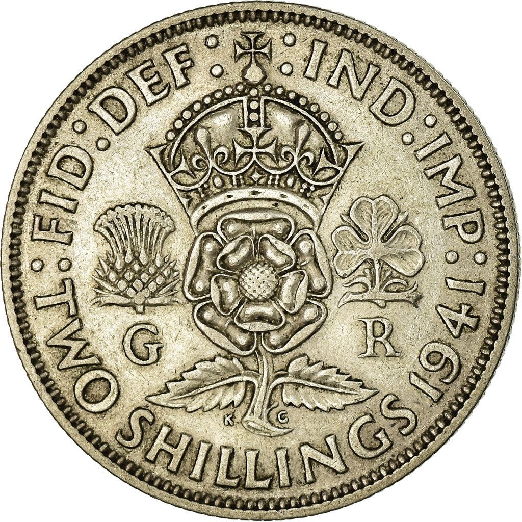 United Kingdom | 2 Shillings Coin | George VI | KM:855 | 1937 - 1946