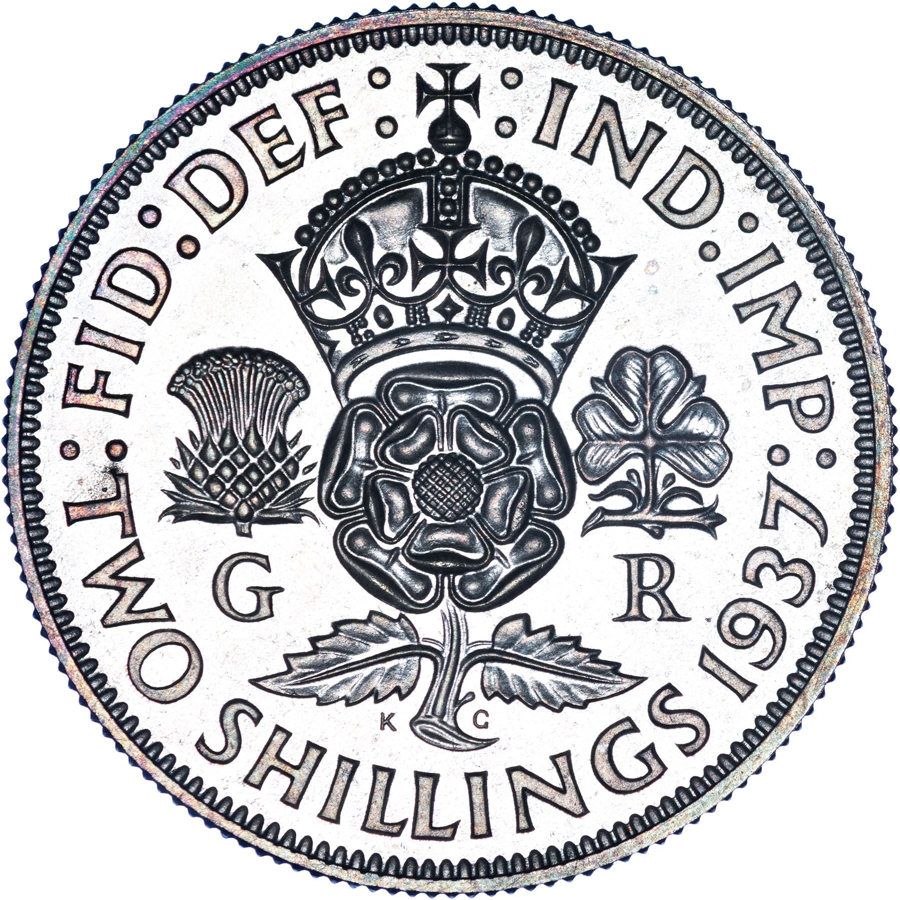 United Kingdom | 2 Shillings Coin | George VI | KM:855 | 1937 - 1946