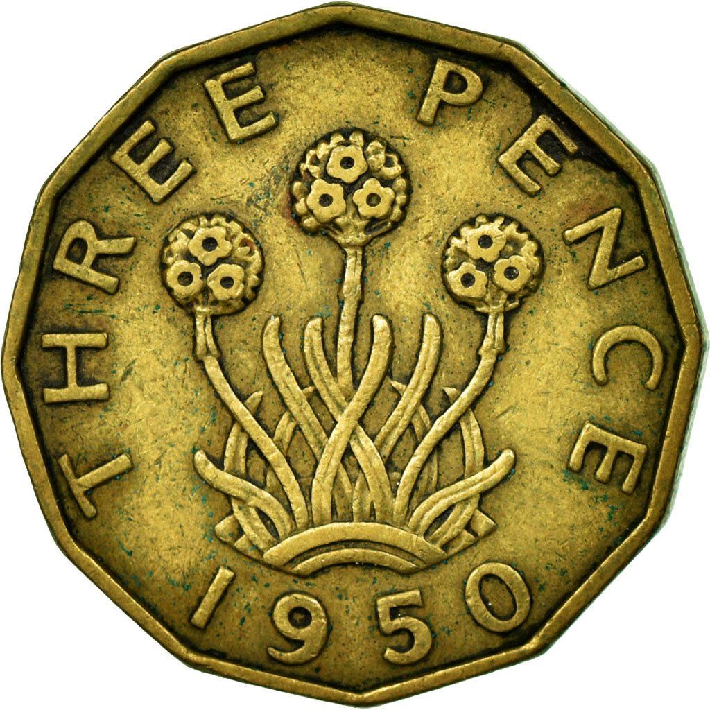 United Kingdom | 3 Pence Coin | George VI | KM:873 | 1949 - 1952