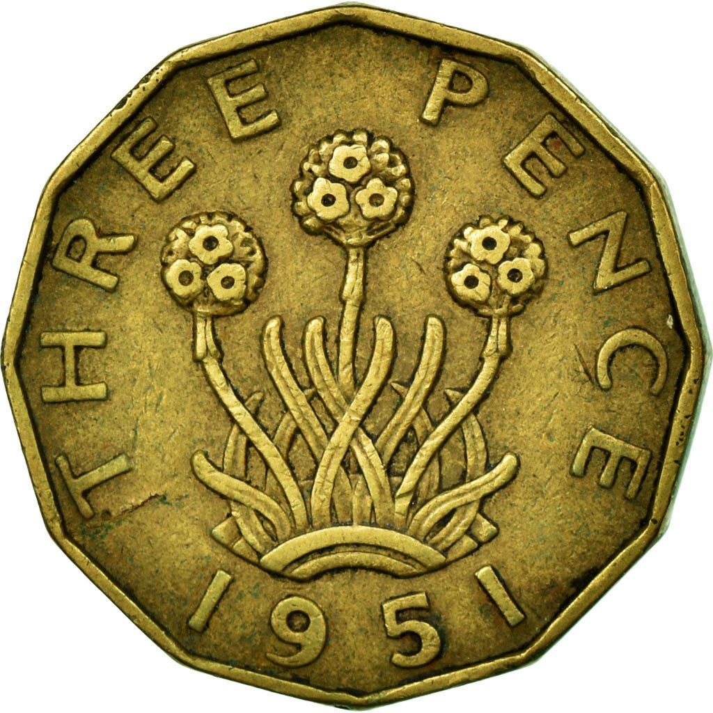 United Kingdom | 3 Pence Coin | George VI | KM:873 | 1949 - 1952