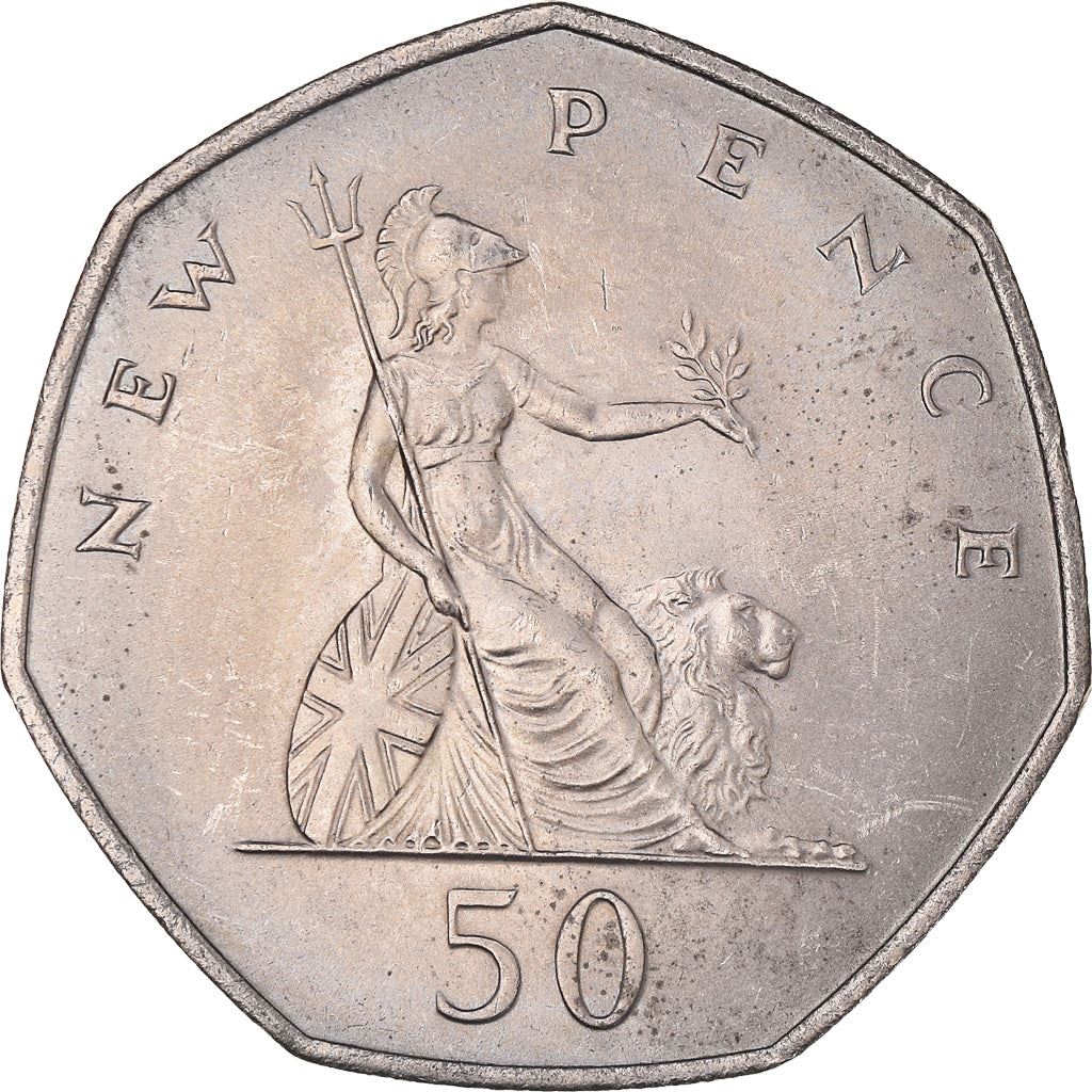 United Kingdom | 50 New Pence Coin | Britannia | KM:913 | 1969 - 1981