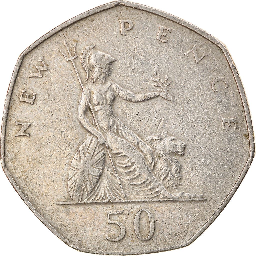 United Kingdom | 50 New Pence Coin | Britannia | KM:913 | 1969 - 1981