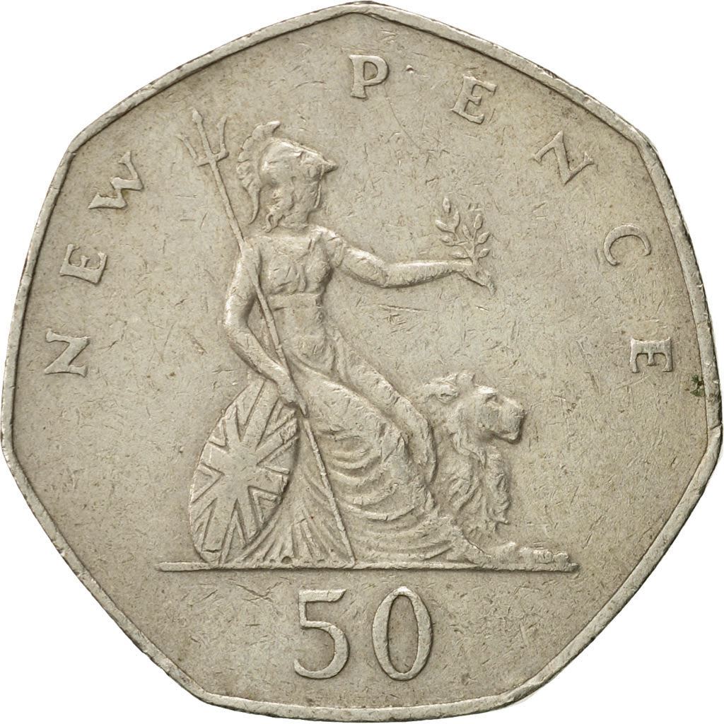 United Kingdom | 50 New Pence Coin | Britannia | KM:913 | 1969 - 1981
