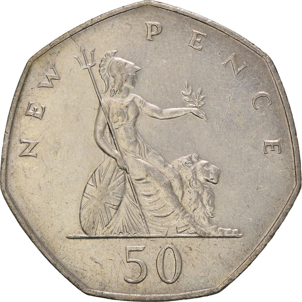 United Kingdom | 50 New Pence Coin | Britannia | KM:913 | 1969 - 1981