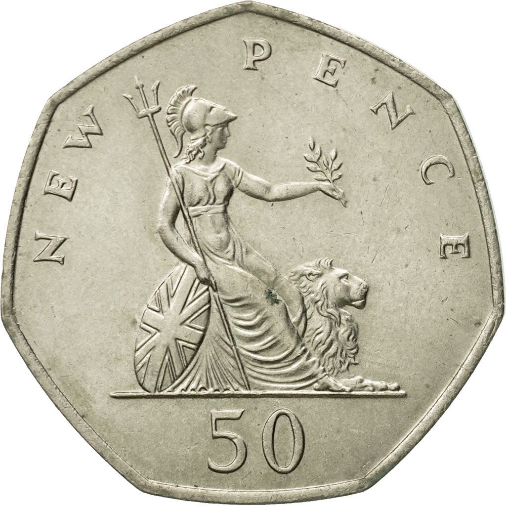 United Kingdom | 50 New Pence Coin | Britannia | KM:913 | 1969 - 1981