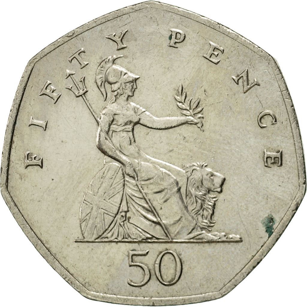 United Kingdom | 50 Pence Coin | Britannia | Km:991 | 1998 - 2009