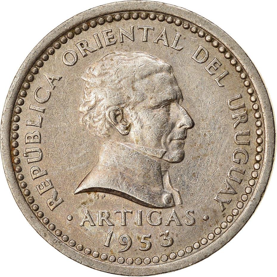 Uruguay Coin Uruguayan 2 Centésimos | Jose Gervasio Artigas | KM33 | 1953