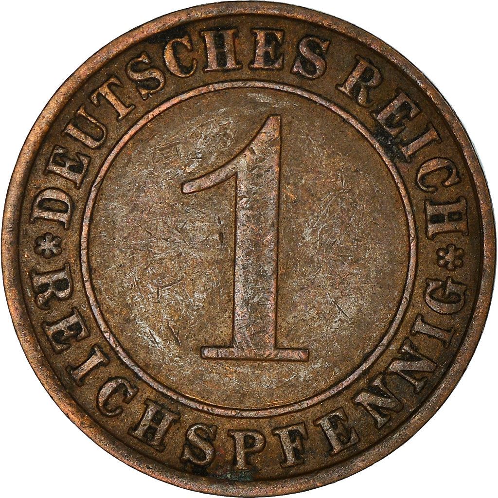 Weimar Republic 1 Rentenpfennig Coin | German Reich | KM30 | 1923 - 1929