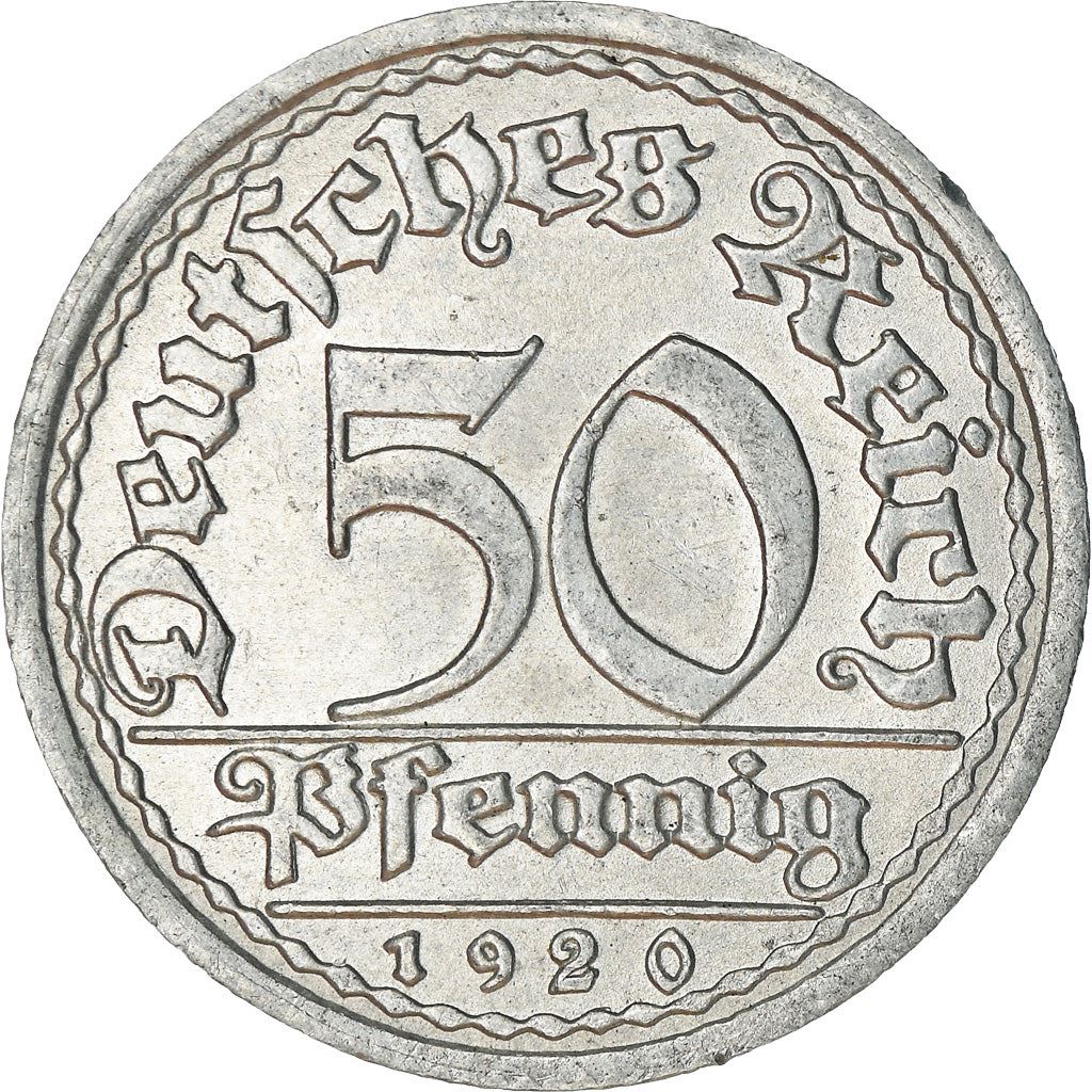 Weimar Republic 50 Pfennig Coin | German Reich | KM27 | 1919 - 1922