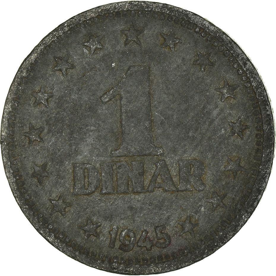Yugoslavia 1 Dinar Coin | Flame | Stars | KM26 | 1945