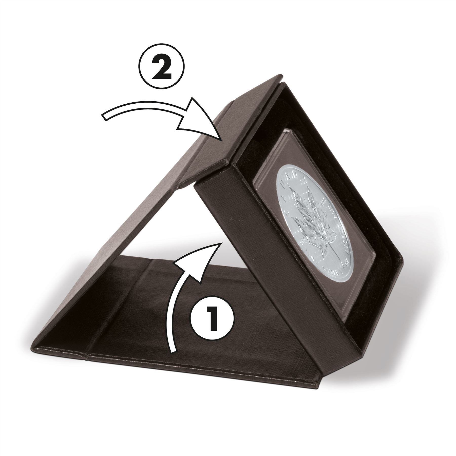 AIRBOX Small Coin Box | Box for Presenting Coins in Square Capsules | 1 to 6 Compartments