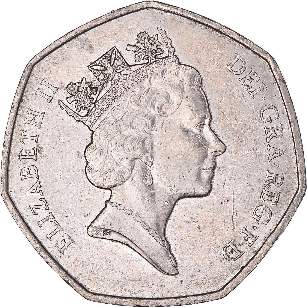 Vereinigtes Königreich | 50 Pence Münze | Elizabeth II 3. Porträt | Europäische Gemeinschaft | 1992