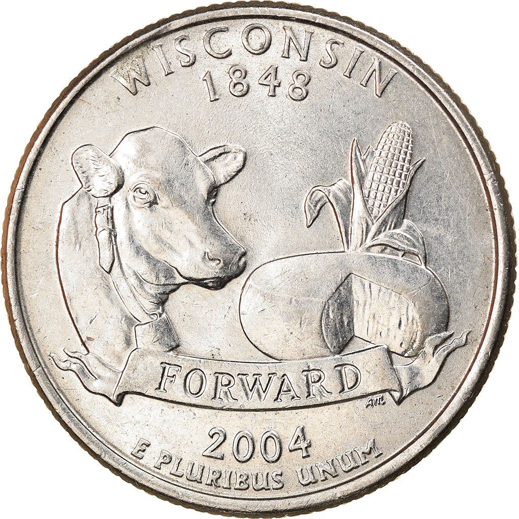 United States | 1/4 Dollar Coin | Wisconsin | Km:359 | 2004