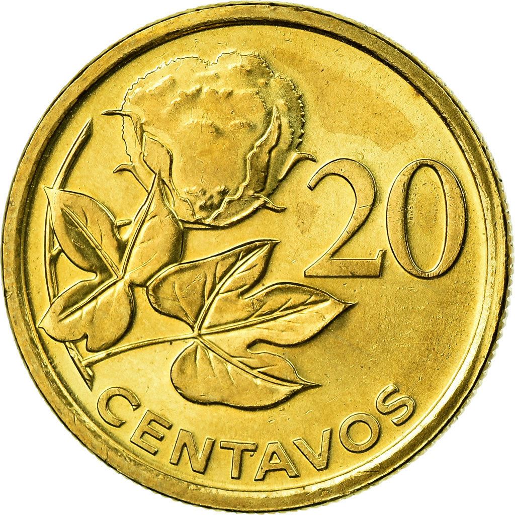 Mozambique | 20 Centavos Coin | Cotton Plant | Km:135 | 2006