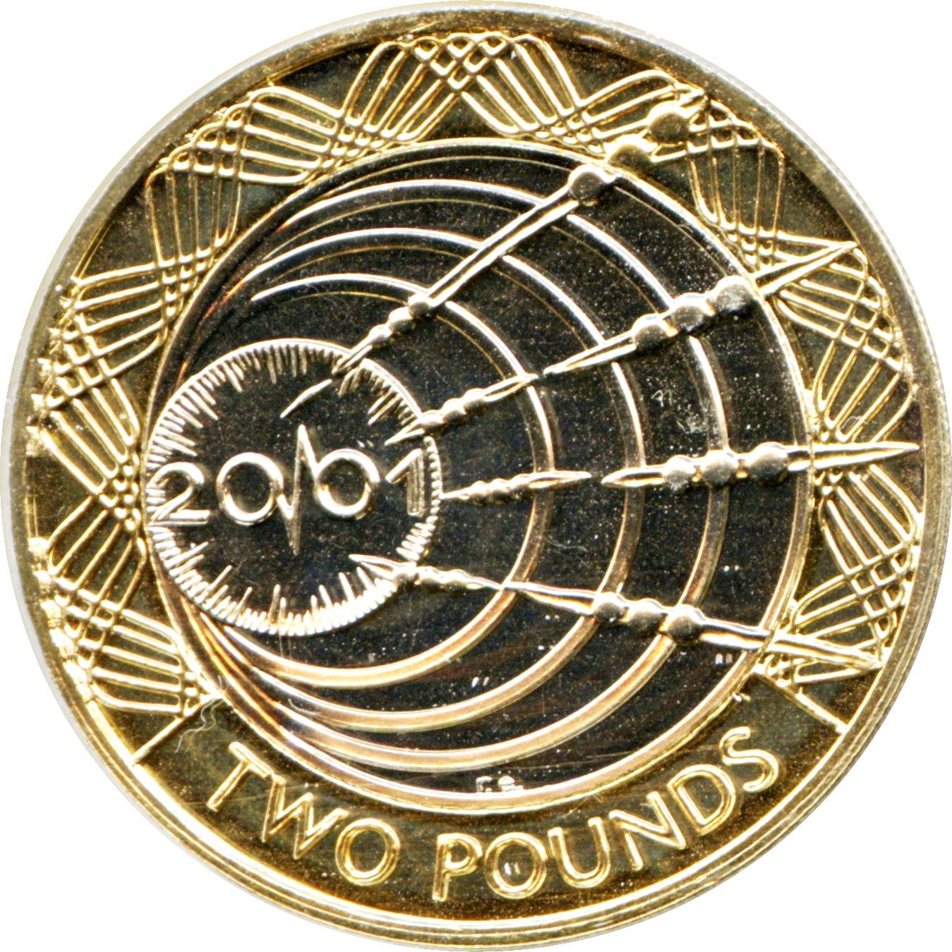 United Kingdom 2 Pounds Coin | Elizabeth II 4th portrait | Marconi Telegraph | 2001